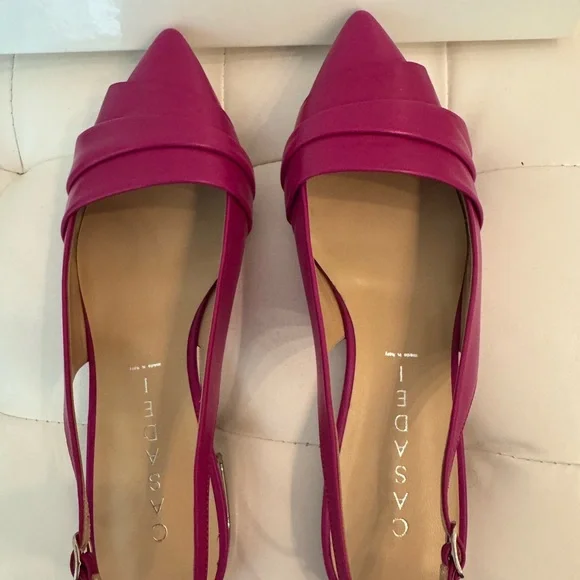 NWT. Casadei Fuchsia Women's Flats. Leather. Made in Italy. Size 6 - Picture 5 of 11